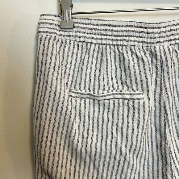 Gap Womens Easy Pant Size Large Linen Elastic-waist Off White Stripe Lounge - Picture 12 of 16